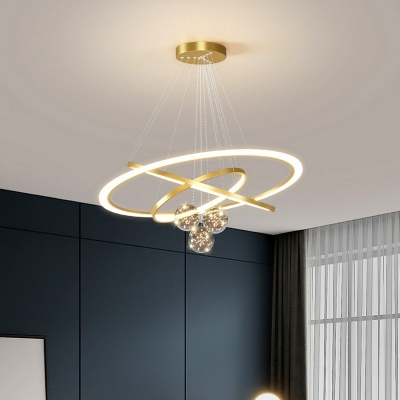 6-Light Hanging Lamps Modernist Style Ball Shape Metal Chandelier Light Fixture