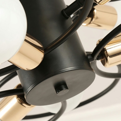 Circular Flush Lighting Industrial Metal Flush Mount Lamp in Black for Bedroom