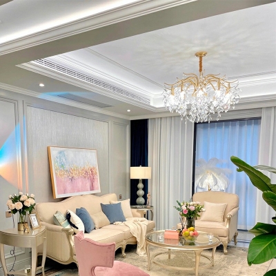 Crystal Chandelier Lighting Fixtures Modern Hanging Pendant Lights for Living Room