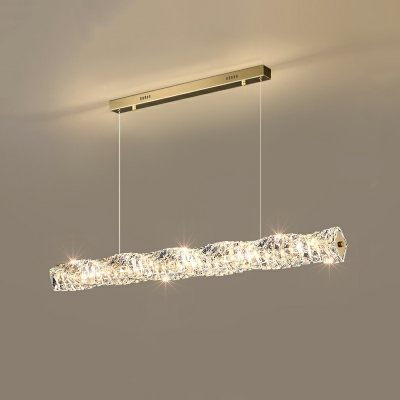 Crystal Hanging Pendant Light Metal Island Light LED Lighting for Dining Room