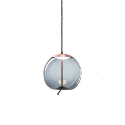 Glass Single Smoke Grey Hanging Light Fixtures Hanging Ceiling Lights