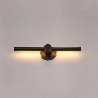 Half Cylinder Wall Mounted Lighting Modern Style Metal 1-Light Wall Mounted Lamp in Black