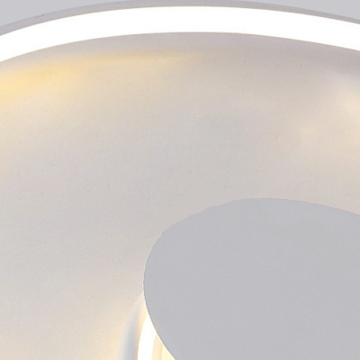 Metal Wave Flush-Mount Light Fixture Modern Style 1 Light Flush Mount Lighting in White
