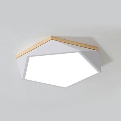 Modern Polygon Flush Light Metal Macaron 1-Light Flush Mount Lamp