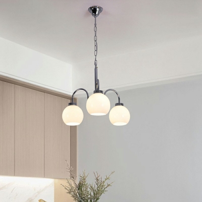 Modern Style Chandelier Lighting Fixtures Globe Glass Hanging Chandelier for Bedroom