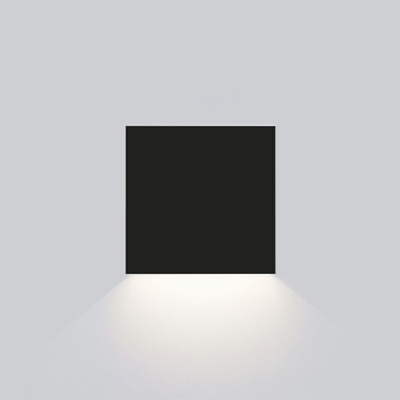 Modern Style Rectangle Shade Wall Lighting Fixtures Warm Light Metal 1-Light Wall Lamps in Black