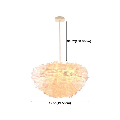 Pendant Chandelier Modern Style Feather Hanging Lamps for Living Room