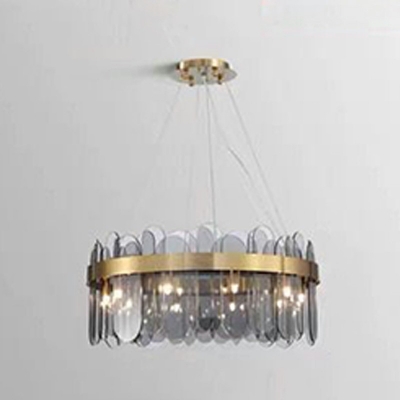Ring Shape Hanging Chandelier Modernist Style Glass Suspension Light for Living Room