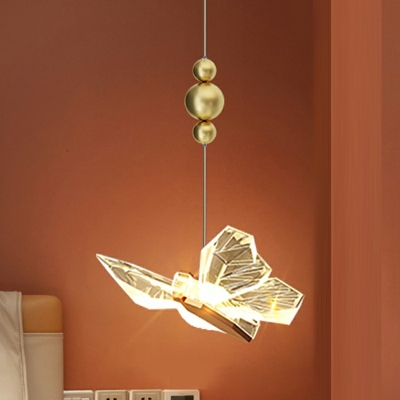 1 Light Butterfly LED Hanging Light Fixtures Modern Suspension Pendant for Bedroom