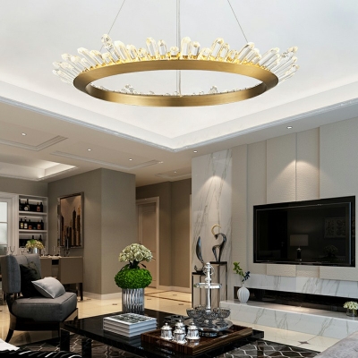 1-Light Chandelier Light Fixtures Contemporary Style Circle Shape Metal Warm Light Ceiling Pendant Lights