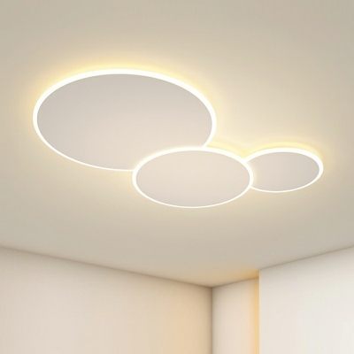 1-Light Flush Light Fixtures Minimalist Style Round Shape Metal Flushmount Ceiling Lamp