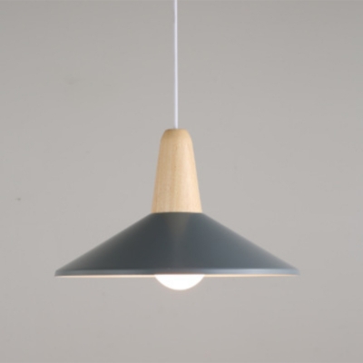 1-Light Pendant Lighting Minimalism Style Cone Shape Metal Hanging Lamps
