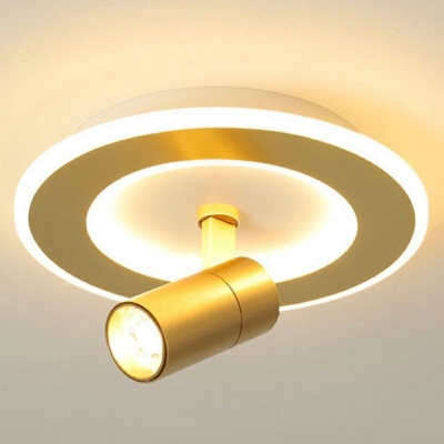 2-Light Flush Light Fixtures Minimalist Style Cylinder Shape Metal Flushmount Ceiling Lamp