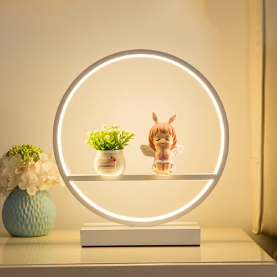 Contemporary LED Table Lamps Single Ring Bedside Reading Lamps