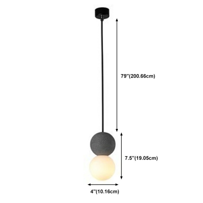 Contemporary Pendulum Pendant Light Fixture White Glass Suspension Pendant Light