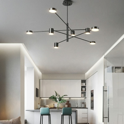 Contemporary Third Gear Asymmetric Chandelier Light Fixtures Metal and Acrylic Ceiling Chandelier