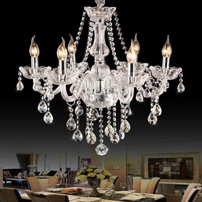Crystal Elegant Lights Chandelier Lighting Fixture Traditional Pendant Chandelier for Living Room