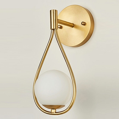 Glass Cylinder Wall Sconce Lighting Modern Style 1 Light Wall Sconces in Gold
