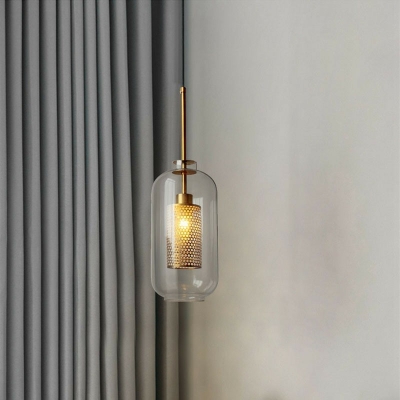 Glass Shade Hanging Ceiling Light Single Light Mid Century Modern Pendant Light