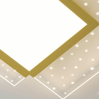 Kids Style Loop Led Flush Ceiling Lights Acrylic 2-Lights Flush Mount Ceiling Light in Gold