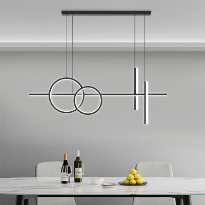 LED Chandelier Lighting Fixtures Modern Black Island Pendant Lights for Dinning Room