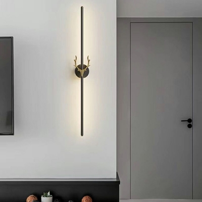 Linear Wall Sconces Modern Metal 1-Light Wall Sconce Lighting in Black for Bedroom