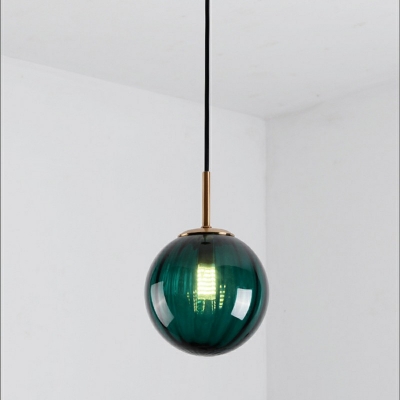 Macaron Globe Pendant Lighting Modern Glass 1-Light Pendant Light for Dining Room