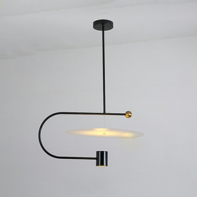 Matte Black Bowl Pendant Light Modern Style Warm Light  Metal 1 Light Ceiling Pendant Light