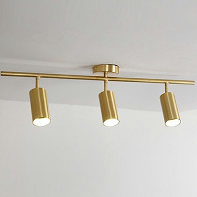 Metal Cylinder Semi Flush Mount Ceiling Fixture Modern Ceiling Light Fixtures for Living Room