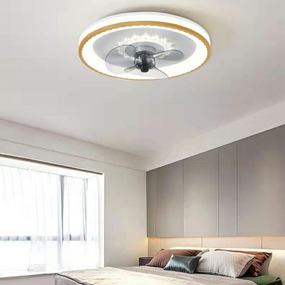 Modern Drum Ceiling Fans  Flush Mount Minimalism Ceiling Light Fixture for Living Room