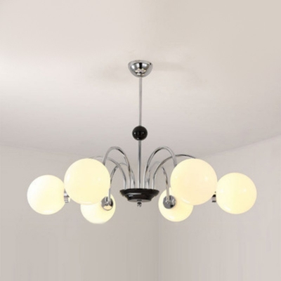 Modern Style Chandelier Lighting Globe Shade Glass Suspension Light for Living Room
