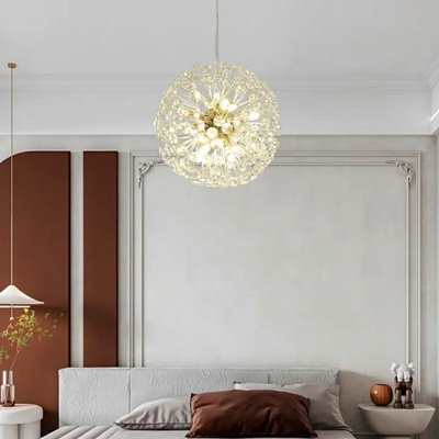 Pendant Lighting Modern Style Crystal Hanging Lamps Kit for Living Room