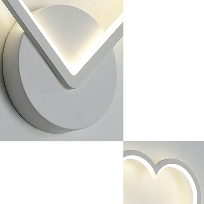 Ring Wall Sconce Lighting Modern Style Metal 1-Light Wall Light Sconces in White