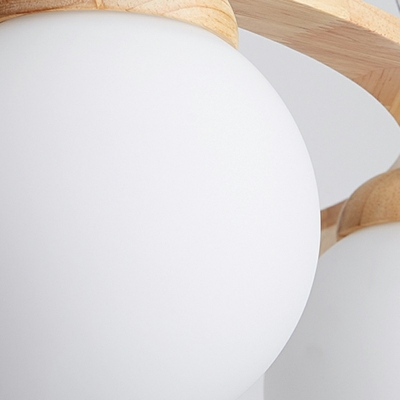Sphere Chandelier Lights Modern Wood Chandelier Light Fixture for Dining Room