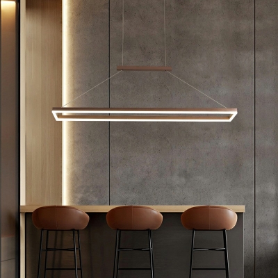 Square Island Chandelier Lights Modern Minimalism Pendant Light Fixtures for Dinning Room