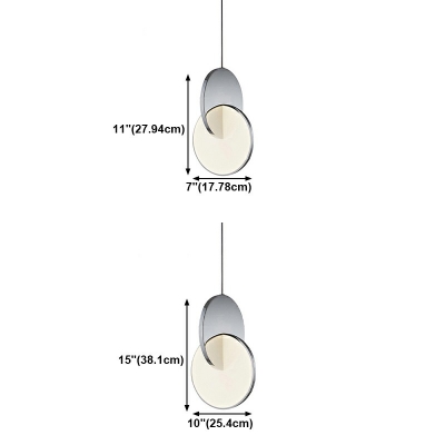 1-Light Pendant Lighting Contemporary Style Round Shape Metal Hanging Lamps