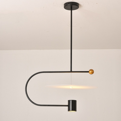 1-Light Pendant Lighting Minimalism Style Geometric Shape Metal Warm Light Hanging Ceiling Lights