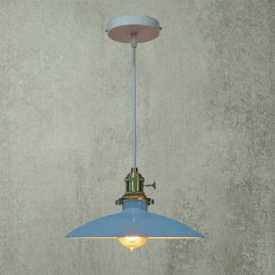 1-Light Pendant Lighting Vintage Style Cone Shape Metal Hanging Ceiling Lights