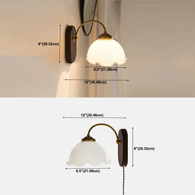 1-Light Sconce Light Fixture Industrial Style Dome Shape Metal Wall Lamps
