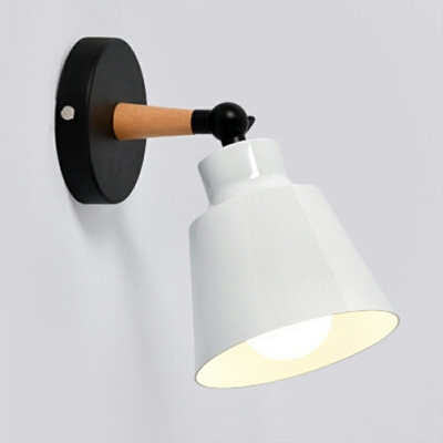 1-Light Sconce Light Fixture Minimalism Style Cone Shape Metal Wall Mounted Lights