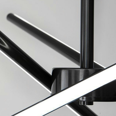 3-Light Chandelier Light Fixture Contemporary Style Linear Shape Metal Third Gear Pendant Lighting Fixtures