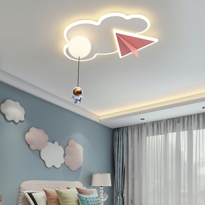 3-Light Flush Light Fixtures Minimalist Style Geometric Shape Metal Ceiling Mounted Fixture