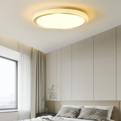 Crystal Flush Mount Ceiling Light Fixture Modern LED Close to Ceiling Lamp for Bedroom