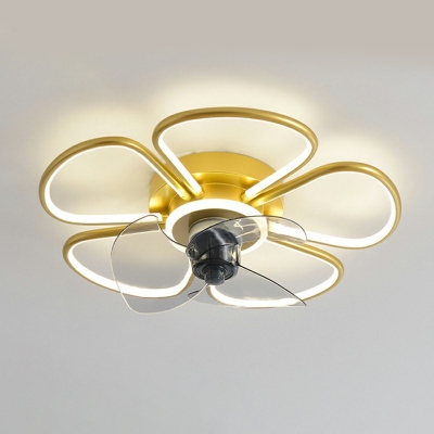 Flush Mount Fan Lamps Children's Room Style Acrylic Flush Mount Lights for Living Room Remote Control Stepless Dimming