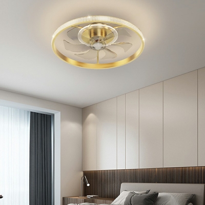 Flush Mount Fixture Kid's Room Style Acrylic Flush Mount Ceiling Fan Light for Living Room