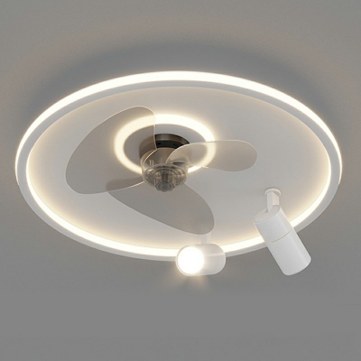 Flushmount Fan Lighting Children's Room Style Acrylic Flush Mount Fan Lights for Living Room Remote Control Stepless Dimming