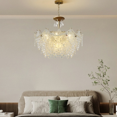 Glass Chandelier Lighting Fixtures Circular Pendant Light for Dining Room
