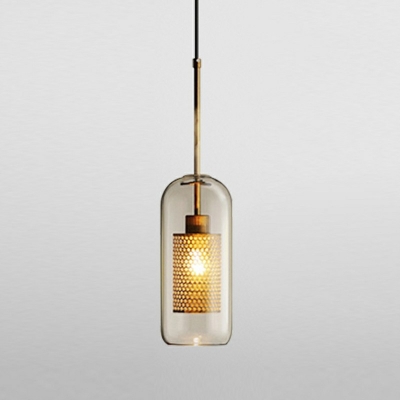 Glass Shade Hanging Ceiling Light Single Light Mid Century Modern Pendant Light