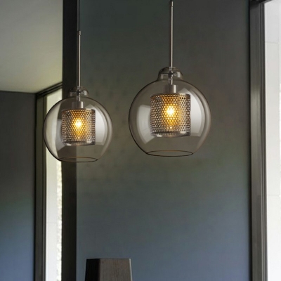 Iron Mesh Glass Hanging Light Fixtures Hanging Ceiling Lights