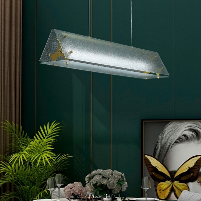Linear Glass Island Chandelier Lights Modern Minimalism Hanging Ceiling Light for Dinning Room